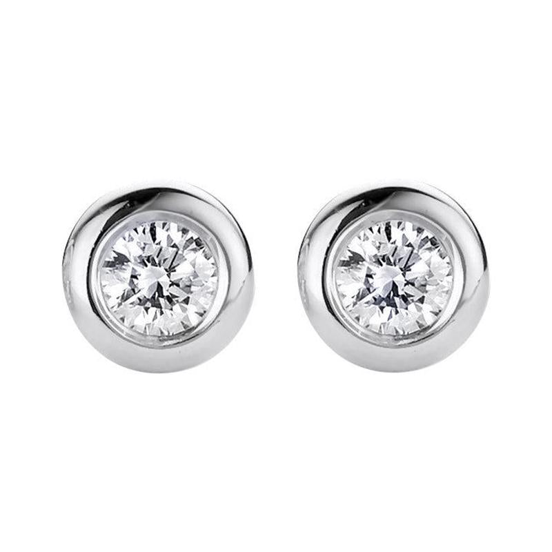 Diamond stud sale earrings bezel set