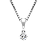 18ct White Gold 0.20ct Diamond Brilliant Cut Solitaire Necklace, FEU-2186.