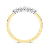 18ct Yellow Gold 0.35ct Diamond Five Stone Bar Set Wedding Ring