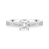 C W Sellors Platinum 0.70ct Diamond Princess Cut Shoulder Solitaire Ring, FEU-1477