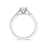 C W Sellors Platinum 0.70ct Diamond Princess Cut Shoulder Solitaire Ring, FEU-1477