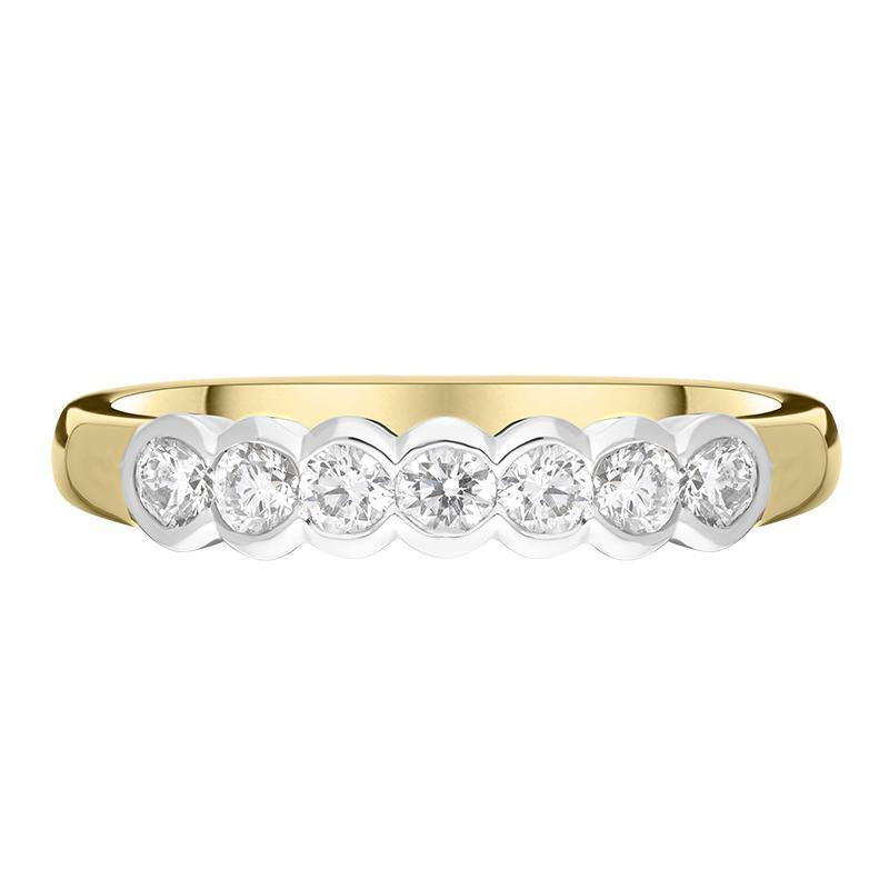 00186194 18ct Yellow Gold 0.44ct Diamond Bezel Set Half Eternity Ring, FEU-2289 front