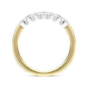 00186194 18ct Yellow Gold 0.44ct Diamond Bezel Set Half Eternity Ring, FEU-2289 front