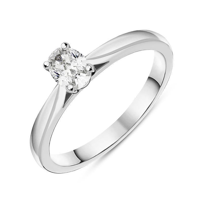 Platinum 0.33ct Diamond Oval Solitaire Ring FEU-2295