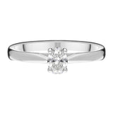 Platinum 0.33ct Diamond Oval Solitaire Ring FEU-2295_3