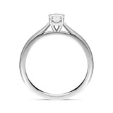 Platinum 0.33ct Diamond Oval Solitaire Ring FEU-2295_2