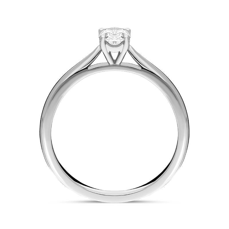 Platinum 0.33ct Diamond Oval Solitaire Ring FEU-2295_2