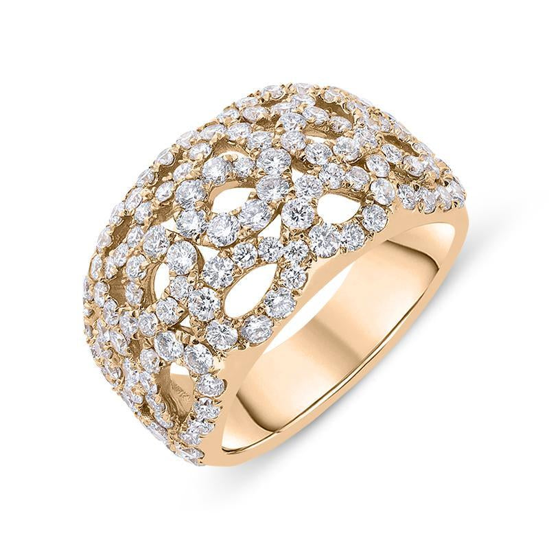 18ct Rose Gold 1.78ct Diamond Swirl Dress Ring, ATD-114.