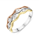 18ct Gold Diamond Tension Set Wave Ring, FEU-2527