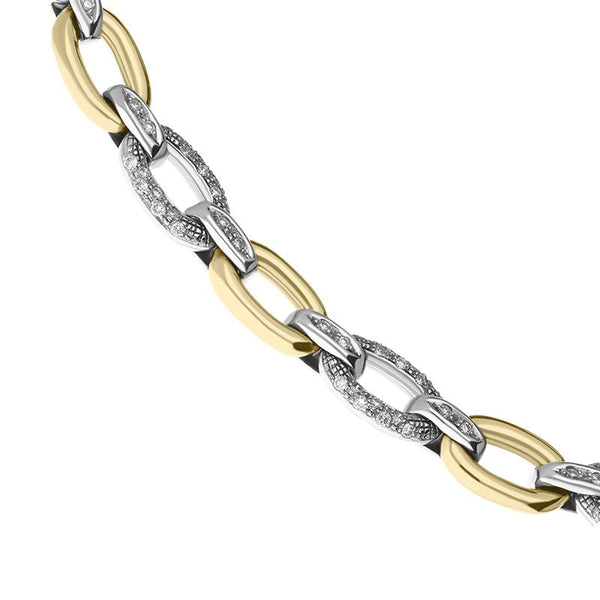 18ct White And Yellow Gold Diamond Open Link Set Necklet, 1947_03