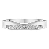 18ct White Gold 0.10ct Diamond Dipped Centre Half Eternity Ring, CGN-594