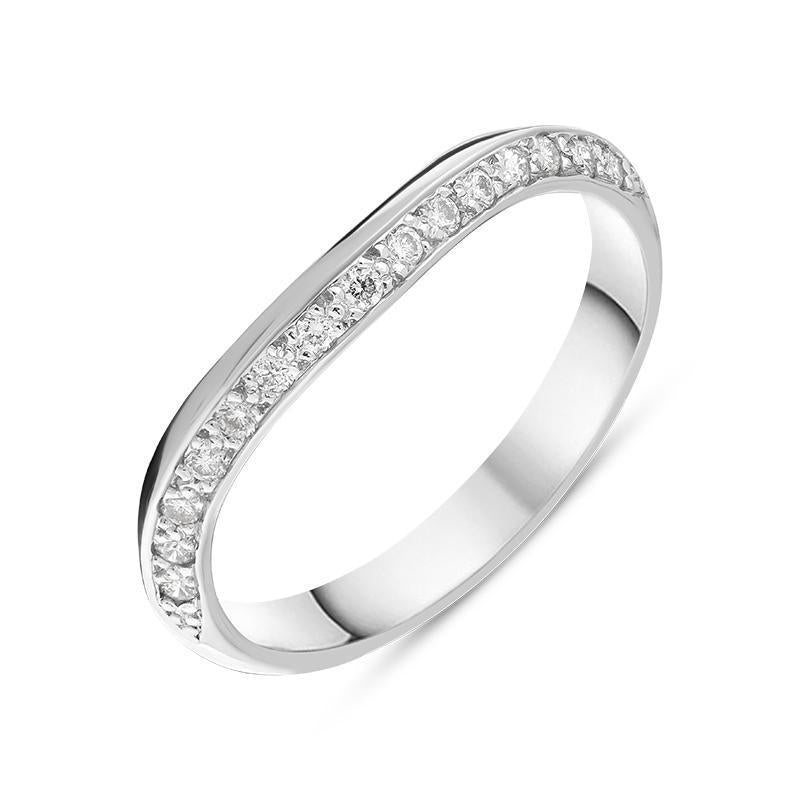 18ct White Gold 0.15ct Diamond 3mm Shaped Wedding Ring, CGN-117