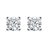 18ct White Gold 0.20ct Diamond Solitaire Brilliant Cut Stud Earrings, FEU-1631.