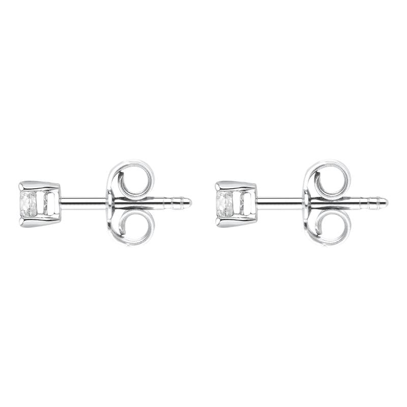 18ct White Gold 0.20ct Diamond Solitaire Brilliant Cut Stud Earrings, FEU-1631_2