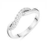18ct White Gold 0.21ct Diamond Eleven Stone Pave Wave Ring R1033