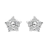 18ct White Gold 0.21ct Diamond Small Flower Stud Earrings PJW033