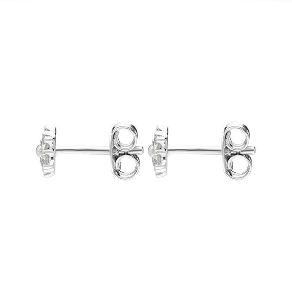 18ct White Gold 0.21ct Diamond Small Flower Stud Earrings PJW033