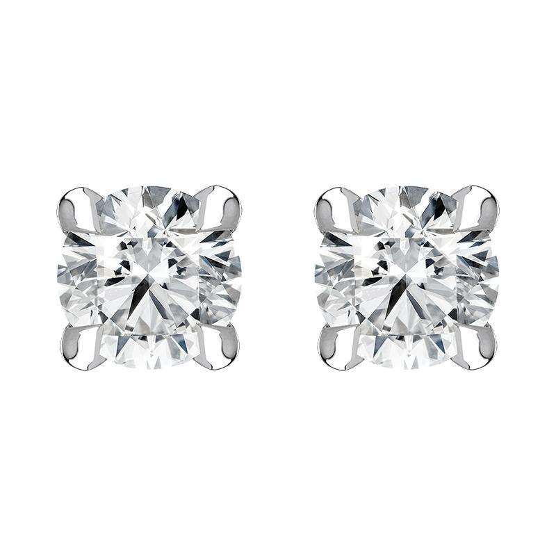 18ct White Gold 0.24ct Diamond Claw Set Solitaire Round Stud Earrings BLC-185