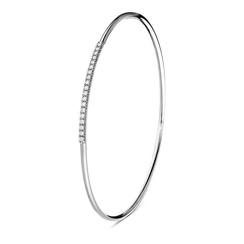 18ct White Gold 0.24ct Diamond Inline Slim Bangle BLC-248