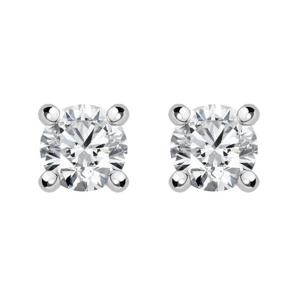 18ct White Gold 0.26ct Diamond Claw Set Solitaire Stud Earrings FEU-2217