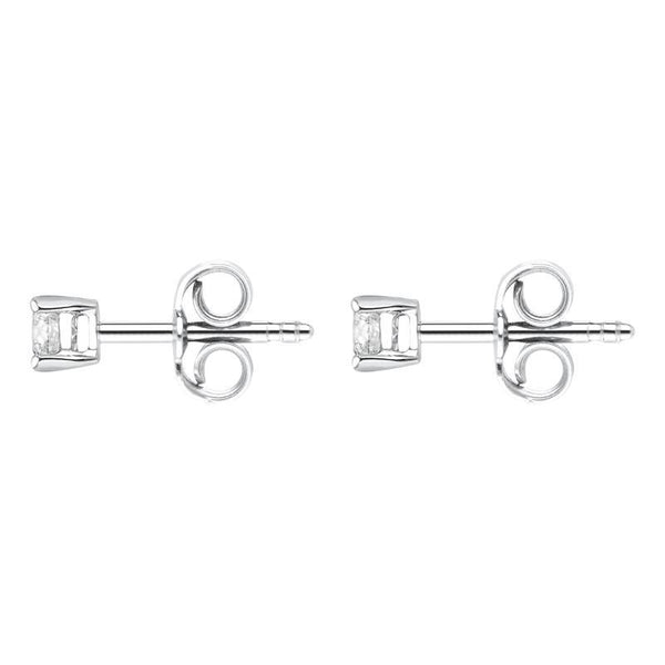 18ct White Gold 0.26ct Diamond Claw Set Solitaire Stud Earrings FEU-2217