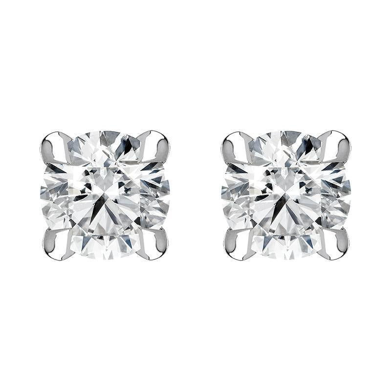 18ct White Gold 0.30ct Brilliant Cut Diamond Solitaire Stud Earrings BLC-237