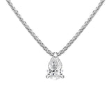 18ct White Gold 0.32ct Diamond Solitaire Pear Necklace BLC-193