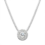 18ct White Gold 0.36ct Diamond Claw and Pave Set Round Necklace BLC-048