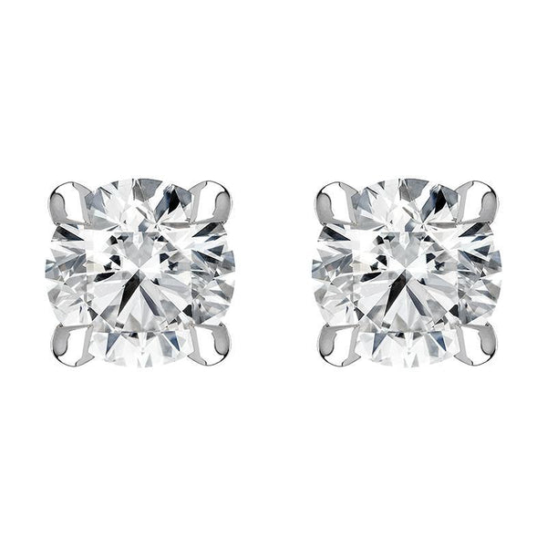 18ct White Gold 0.40ct Diamond Claw Set Solitaire Stud Earrings BLC-187