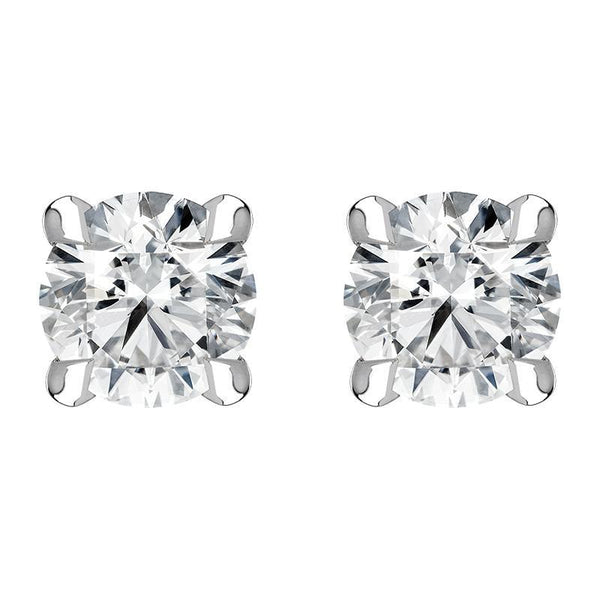 18ct White Gold 0.50ct Diamond Claw Set Solitaire Stud Earrings BLC-188