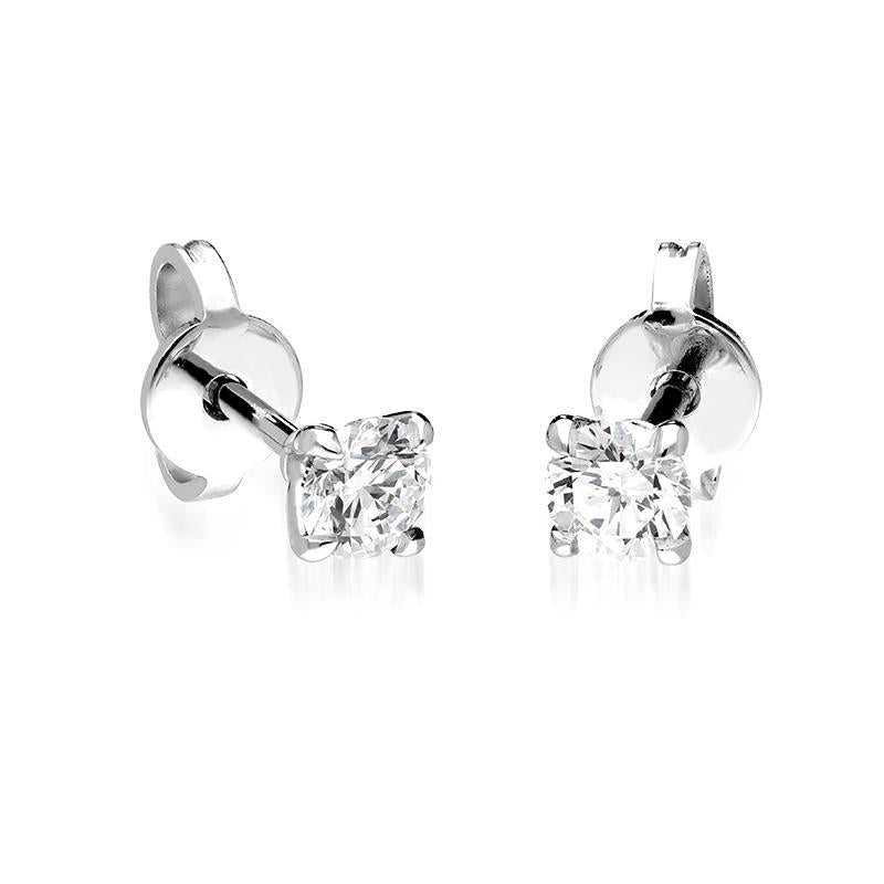 18ct White Gold 0.50ct Diamond Claw Set Solitaire Stud Earrings BLC-188