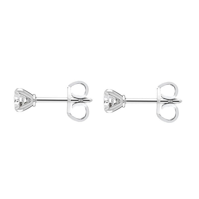 18ct White Gold 0.50ct Diamond Claw Set Solitaire Stud Earrings BLC-188