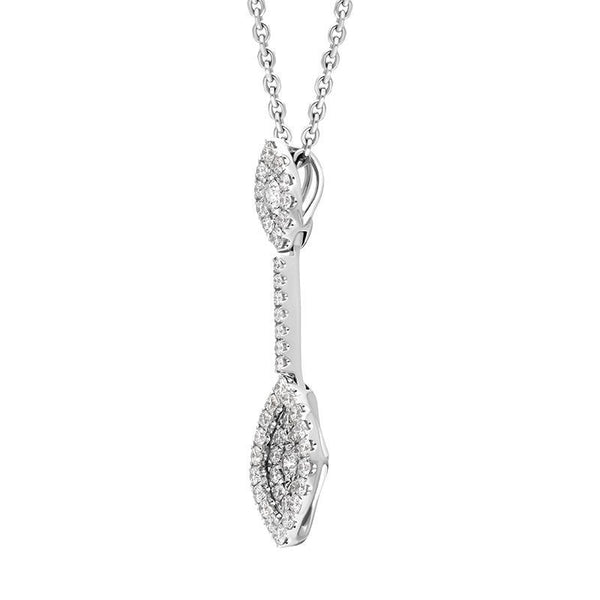 18ct White Gold 0.45ct Diamond Marquise Drop Necklace PJW-093