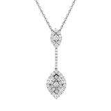 18ct White Gold 0.45ct Diamond Marquise Drop Necklace PJW-093