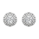 18ct White Gold 0.53ct Diamond Claw Set Pave Round Stud Earrings BLC-189