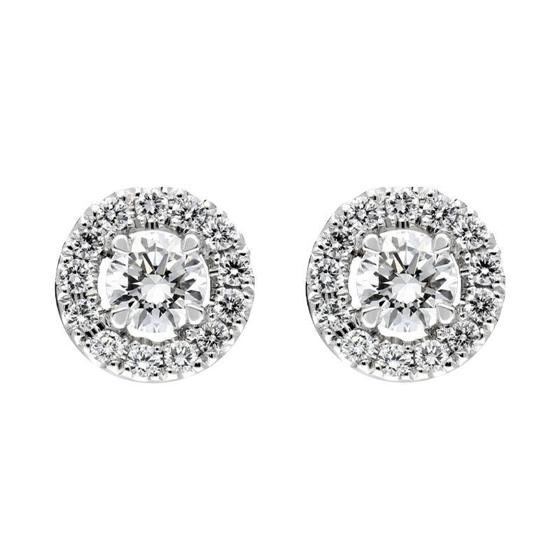 18ct White Gold 0.55ct Diamond Round Cluster Stud Earrings BLC-226