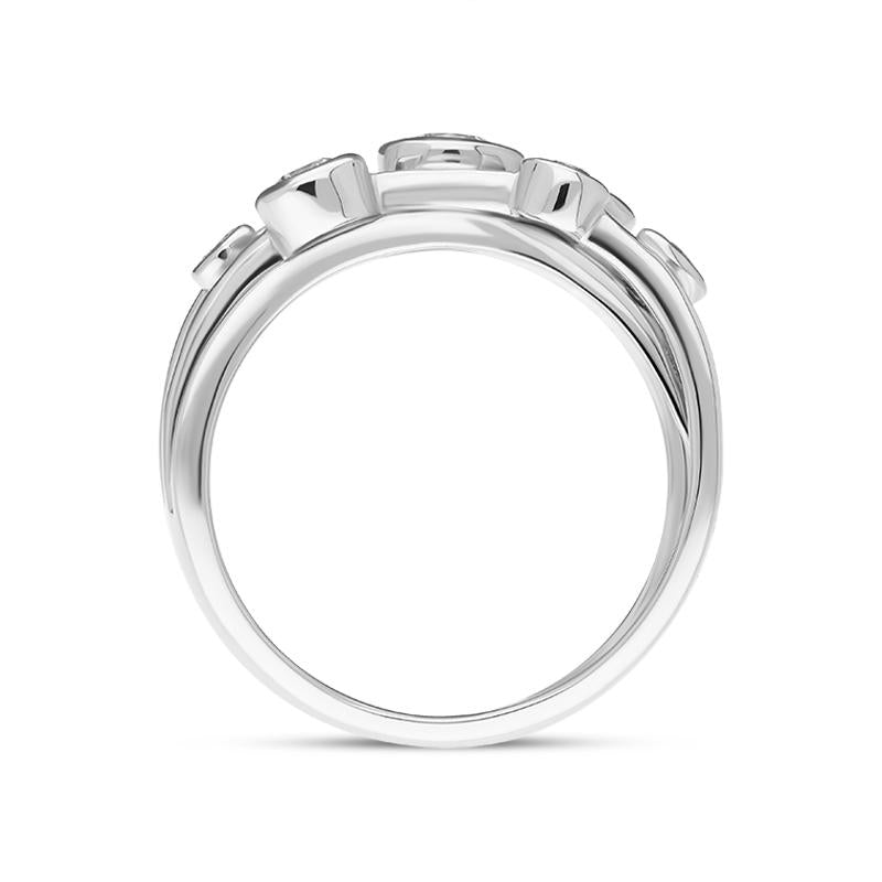 18ct White Gold 0.55ct Diamond Three Row Bubble Ring 14997A8