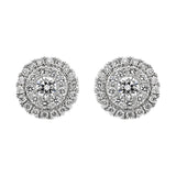 18ct White Gold 0.56ct Diamond Round Cluster Stud Earrings E2569
