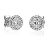 18ct White Gold 0.56ct Diamond Round Cluster Stud Earrings E2569 side