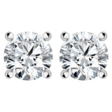18ct White Gold 0.70ct Diamond Solitaire Brilliant Cut Stud Earrings, FEU-085.