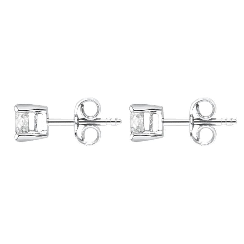 18ct White Gold 0.70ct Diamond Solitaire Brilliant Cut Stud Earrings, FEU-085_2