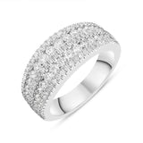 18ct White Gold 1.24ct Diamond Cluster Eternity Ring, FEU-1799.