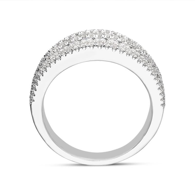 18ct White Gold 1.24ct Diamond Cluster Eternity Ring, FEU-1799.