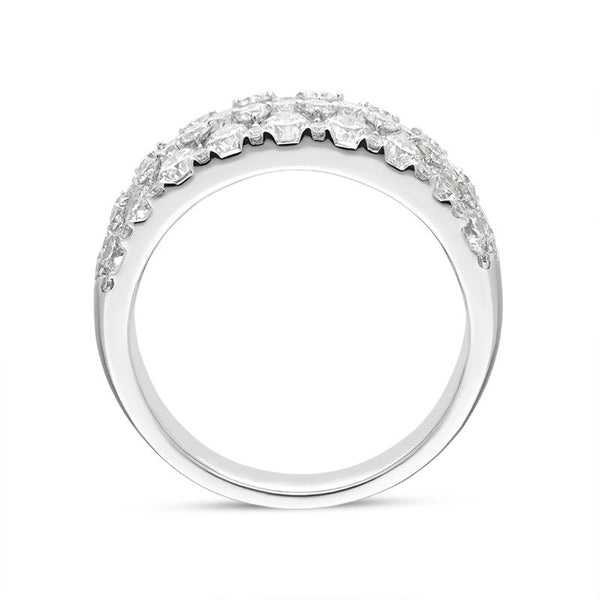 18ct White Gold 3.27ct Diamond Cluster Ring, R1032.