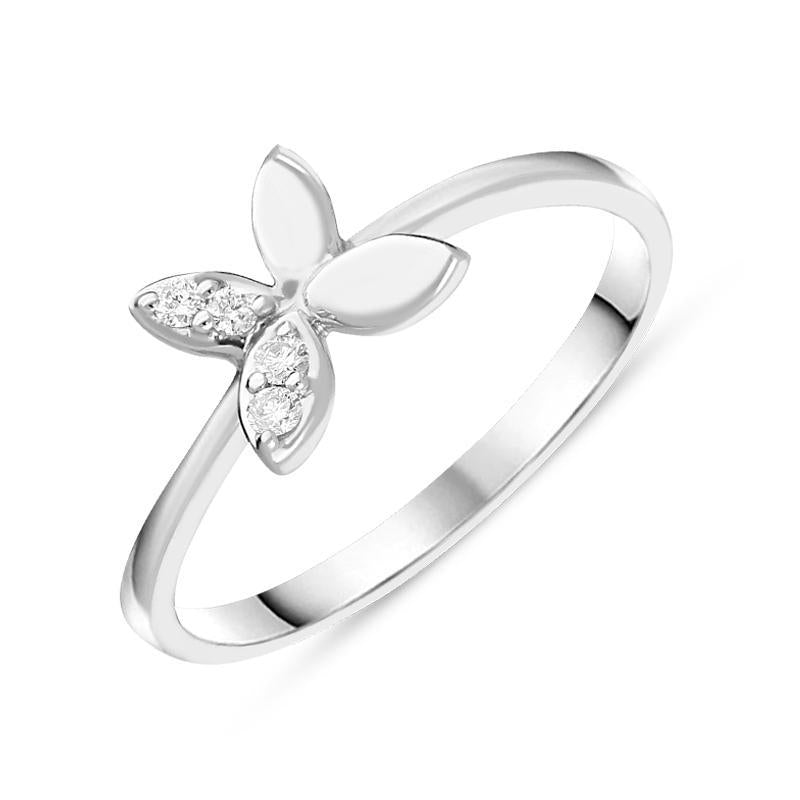 18ct White Gold Diamond Butterfly Ring J03933R