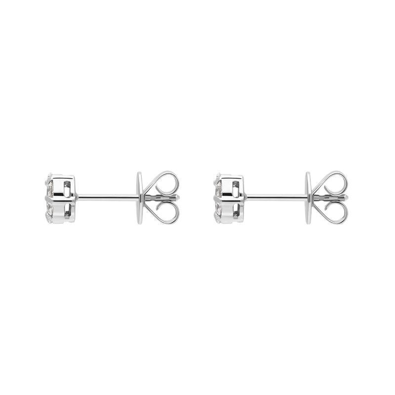 18ct White Gold Diamond Cluster Stud Earrings, FEU-2525. _2