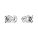 18ct White Gold Diamond Cluster Stud Earrings, FEU-2525_3