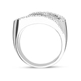 18ct White Gold Diamond Curve Dress Ring MCR1 79