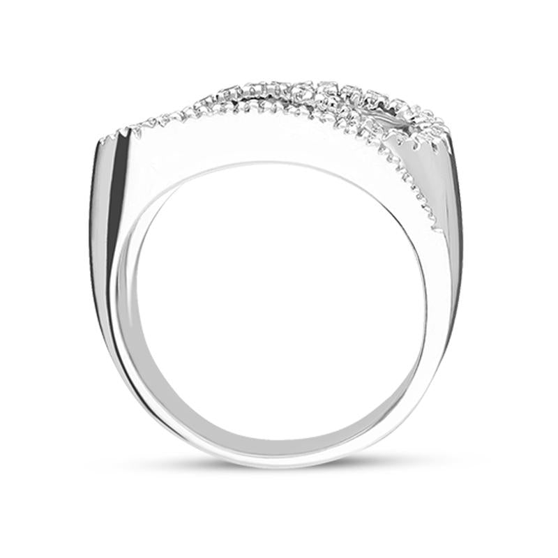 18ct White Gold Diamond Curve Dress Ring MCR1 79