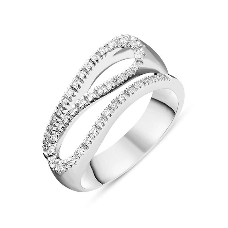 18ct White Gold Diamond Curve Dress Ring MCR1/79